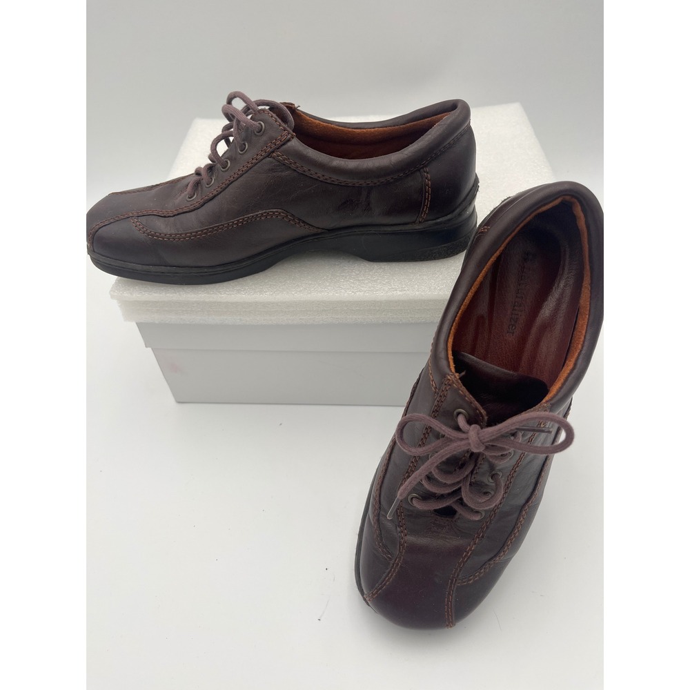 Naturalizer Womens Brown Leather Lace Up Oxford Shoes 8M Comfort Shoes